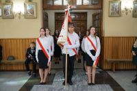 Narodowe Święto Niepodległości w Przyłęku 02Zdjęcie przedstawia osoby zgromadzone podczas Narodowego Święta Niepodległości...