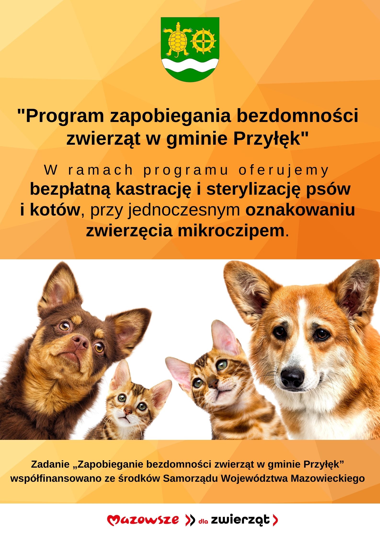 Plakat Programu zapobiegania bezdomności zwierząt w Gminie Przyłęk